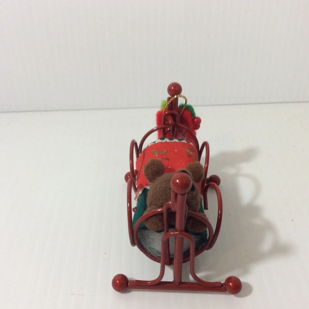 Miniature Bear in Bassinet Bed Christmas Decoration Ornament Swings Stocking 3